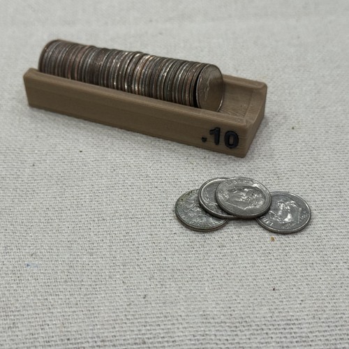Dime coin sorter tray - dime, 3d