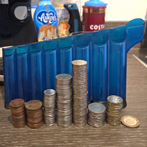 Blue coin sorting tray - coin,