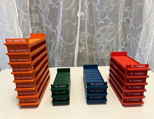 Coin sorting trays - sorting, set